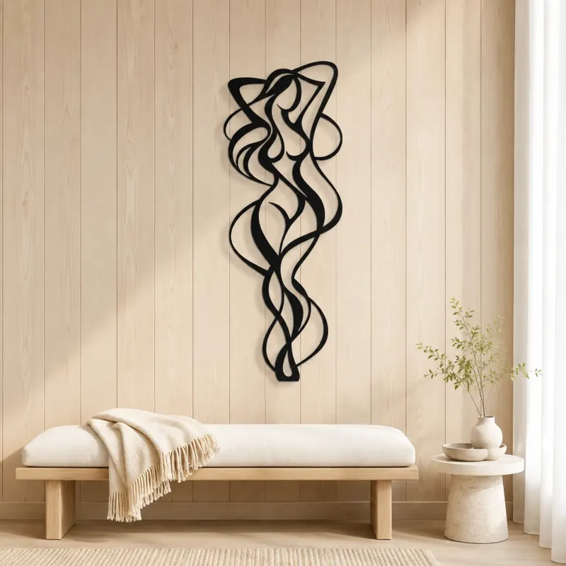 Abstract Body Curves Metal Wall Art | Modern Abstract Metal Decor - lifestyle view 5
