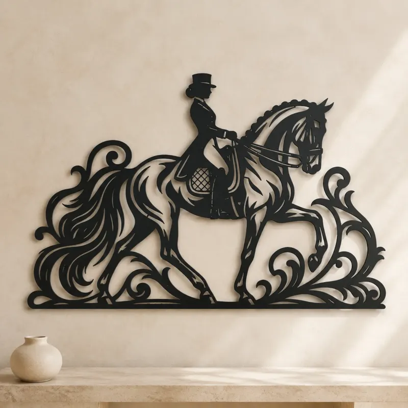 Dressage Elegance Metal Wall Art | Equestrian Wall Decor - lifestyle view 3