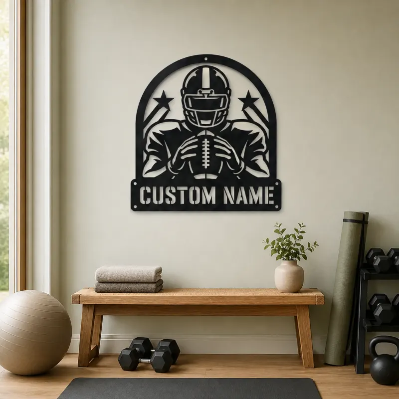 Personalized Football Player Rising Stars Metal Wall Art - lifestyle view 4