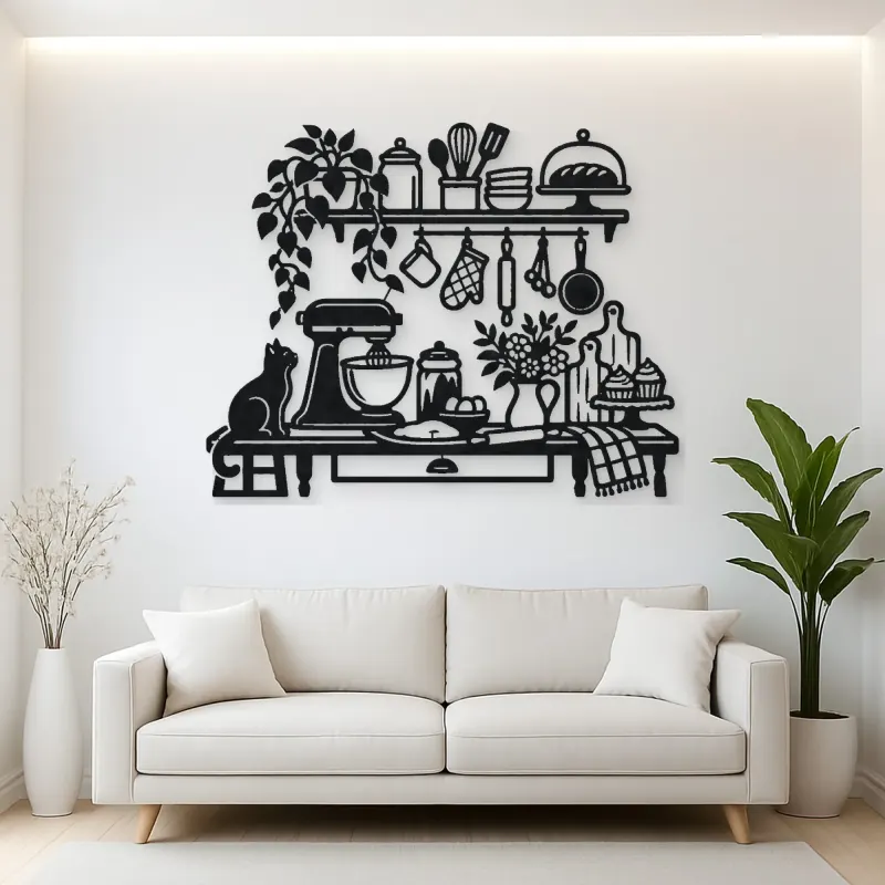 Baker Kitchen Line Metal Wall Art | Cozy Home Metal Decor