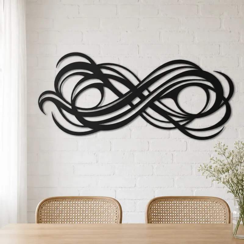 Interwoven Wave Ribbons Metal Wall Art | Modern Abstract Metal Decor - lifestyle view 4