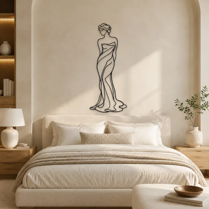 Classical Venus Line Metal Wall Art | Classical Figure Wall Decor - lifestyle view 2