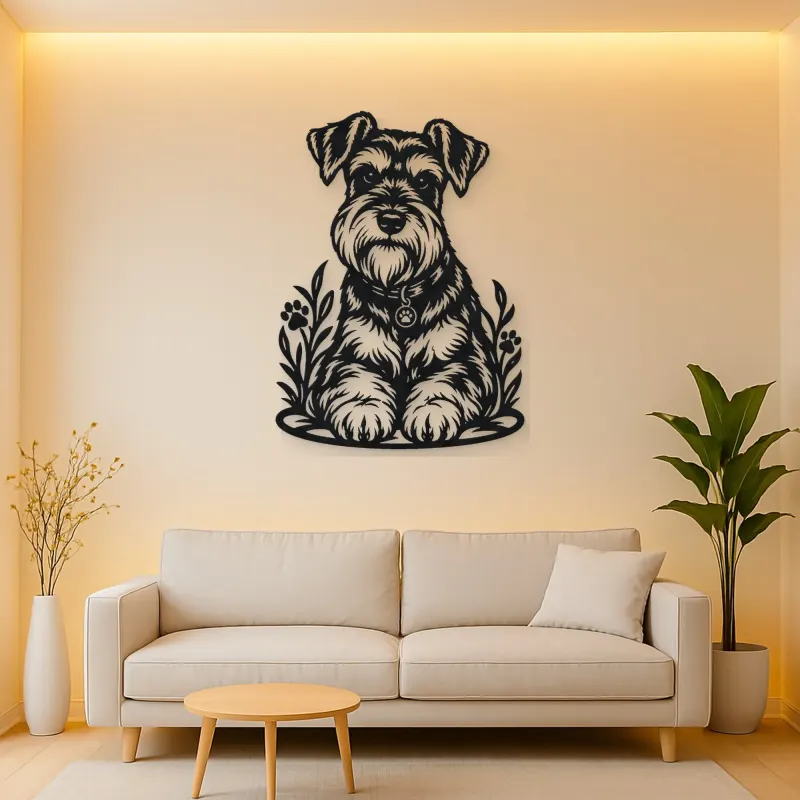 Schnauzer Portrait Metal Wall Art | Pet Lover Silhouette Decor