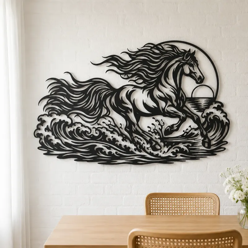 Horse Ocean Gallop Metal Wall Art | Equestrian Wall Decor - lifestyle view 4