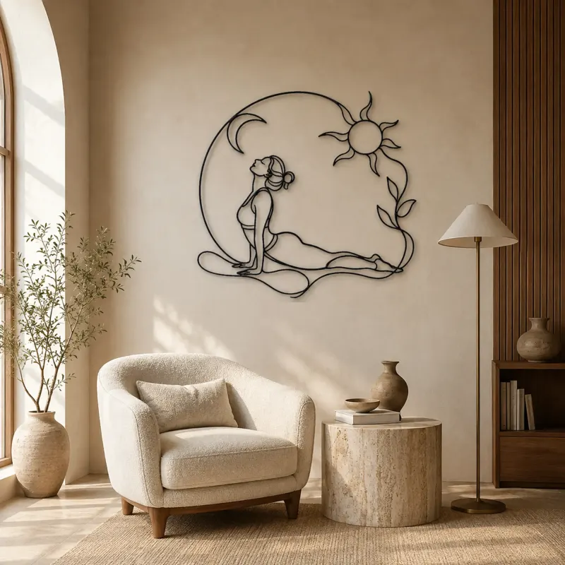 Cobra Pose Rise Metal Wall Art | Yoga and Meditation Wall Decor - lifestyle view 5