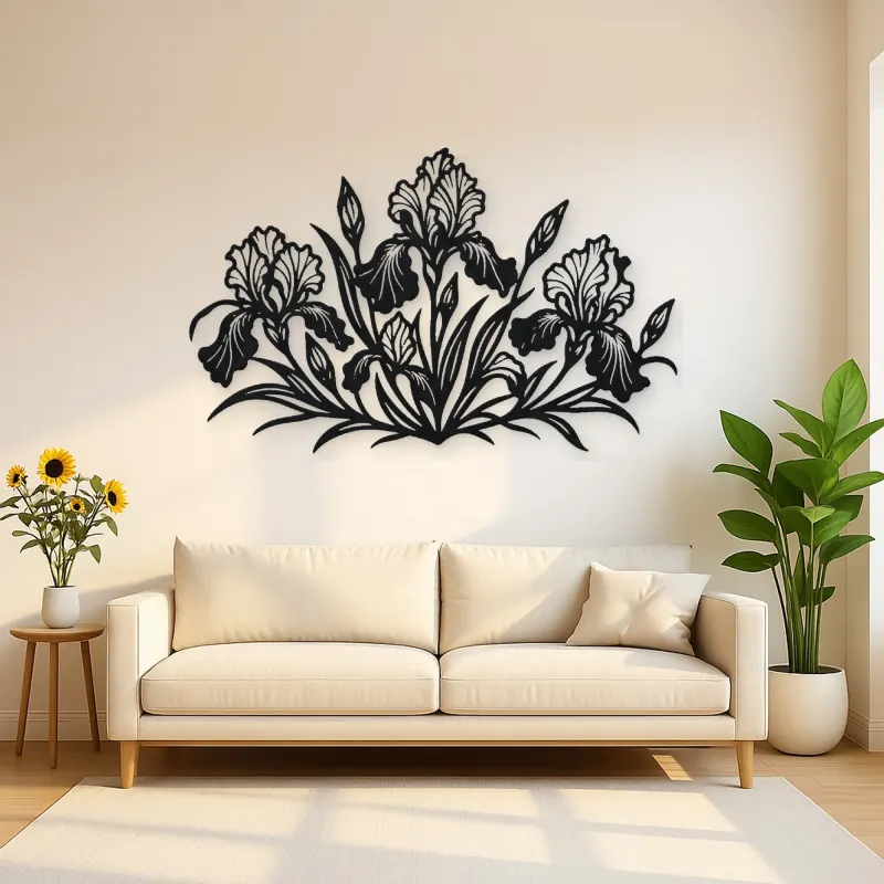 Iris Garden Metal Wall Art | Botanical Metal Wall Decor