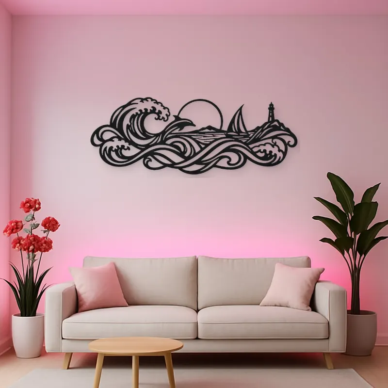 Interwoven Ocean Waves Metal Wall Art | Coastal and Nautical Wall Decor