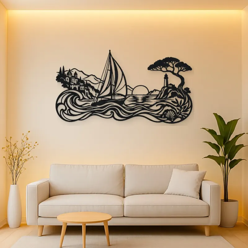 Mediterranean Sail Metal Wall Art | Coastal and Nautical Wall Decor
