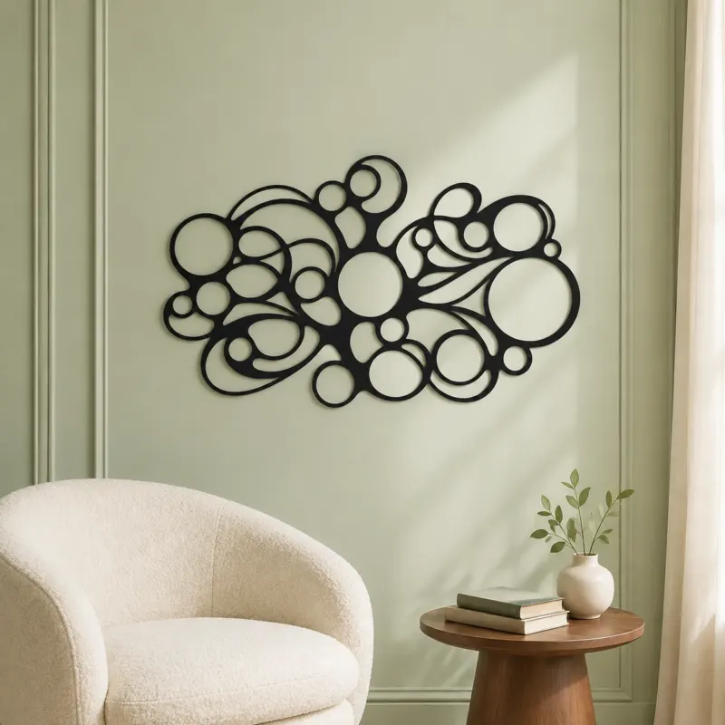 Connected Bubble Field Metal Wall Art | Modern Abstract Metal Decor - lifestyle view 2