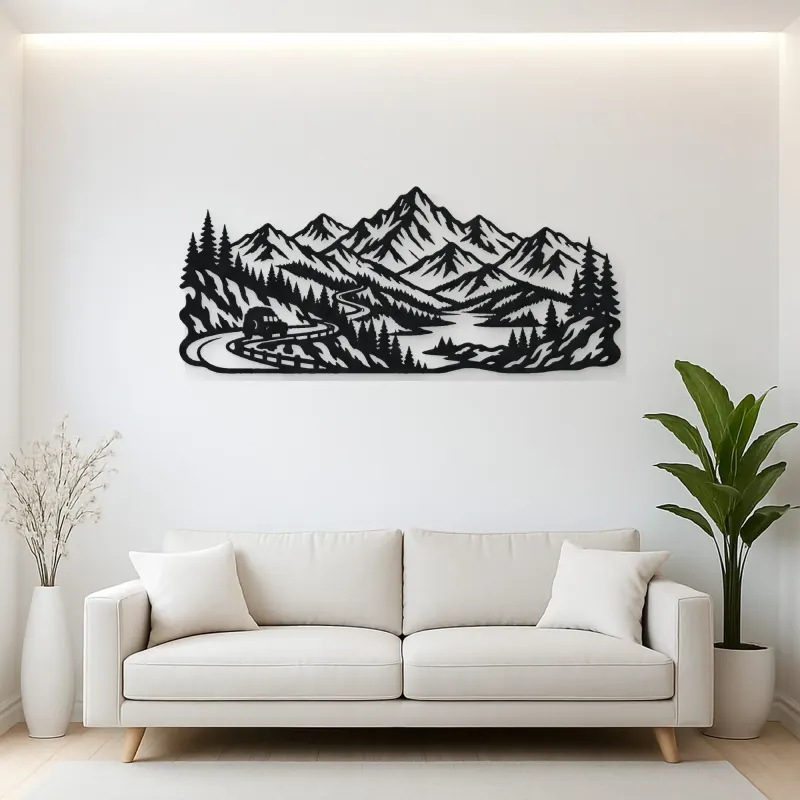 Mountain Road Journey Metal Wall Art | Travel and City Wall Decor