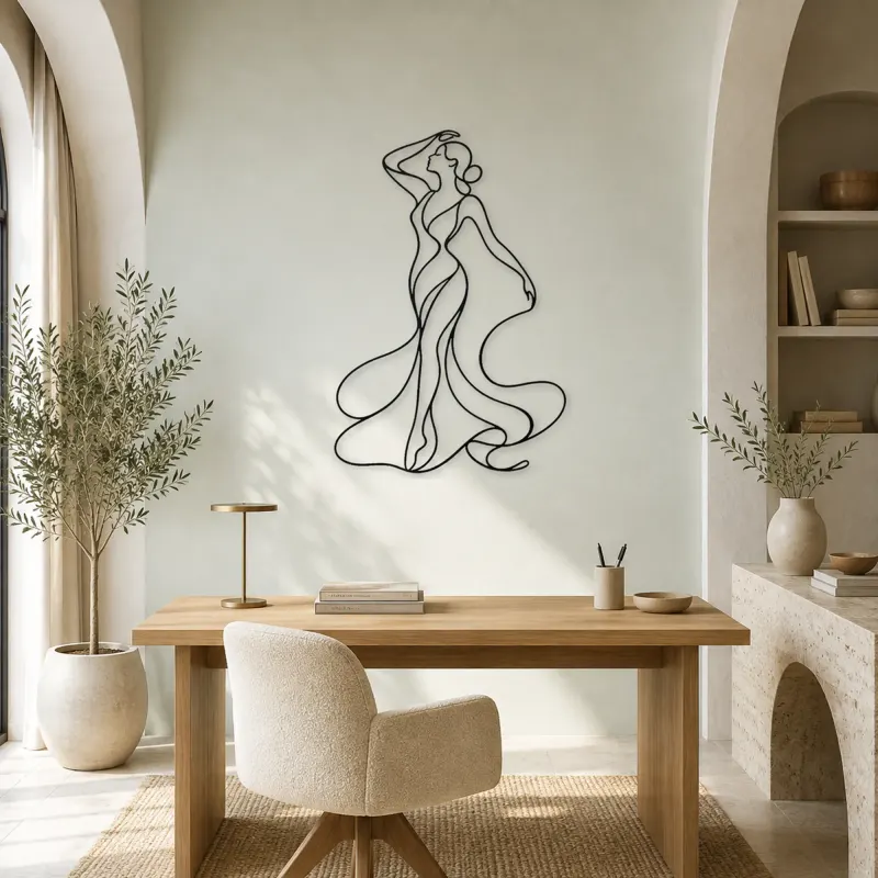 Ribbon Body Flow Metal Wall Art | Feminine Figure Wall Decor - lifestyle view 4