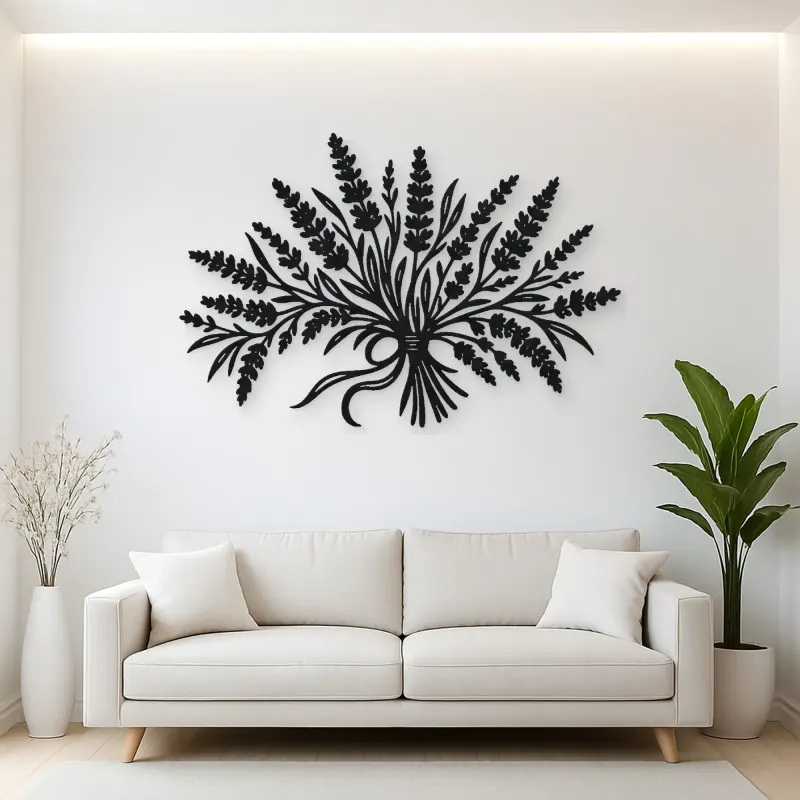 Lavender Bouquet Metal Wall Art | Botanical Metal Wall Decor