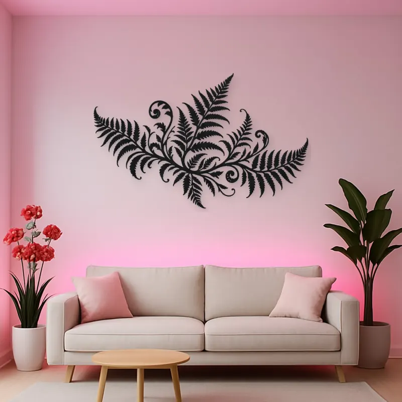 Fern Frond Wave Metal Wall Art | Coastal and Nautical Wall Decor