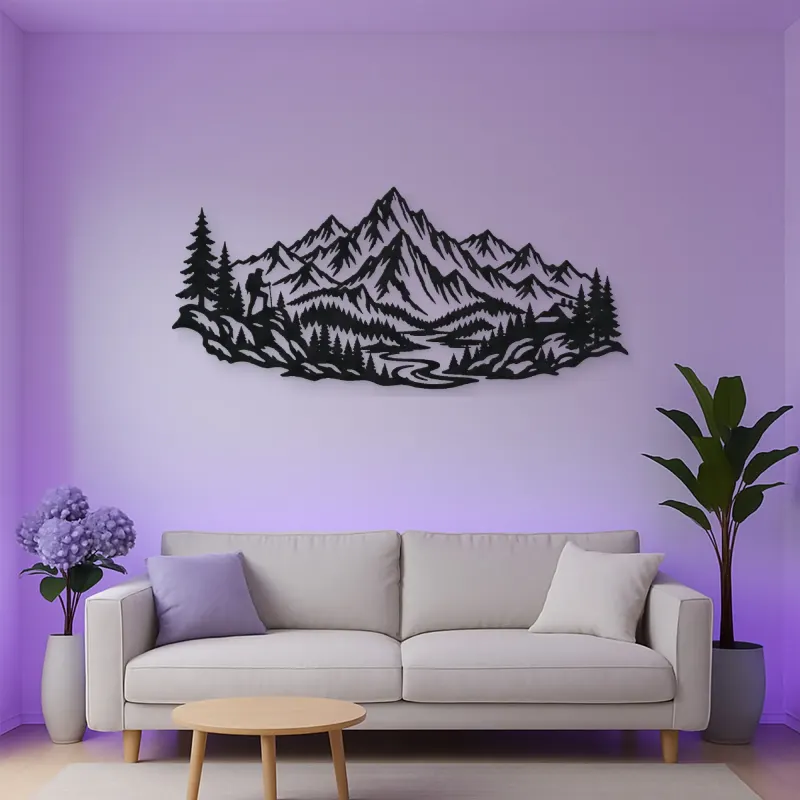 Jagged Adventure Range Metal Wall Art | Nature Silhouette Decor