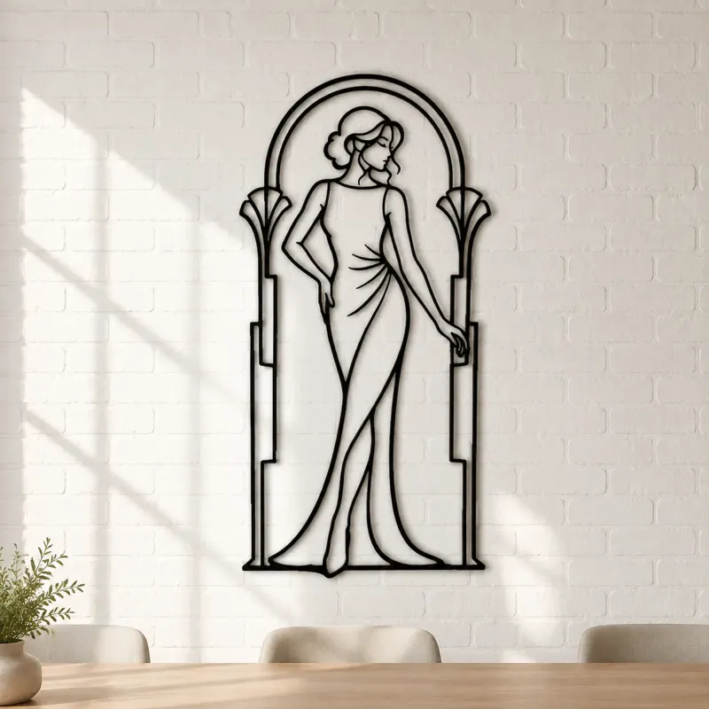 Fashion Arch Pose Metal Wall Art | Movement Silhouette Decor - lifestyle view 4