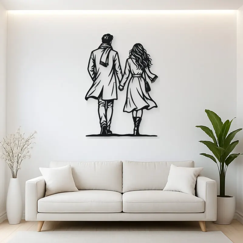 Evening Stroll Couple Metal Wall Art | Romantic Couple Decor