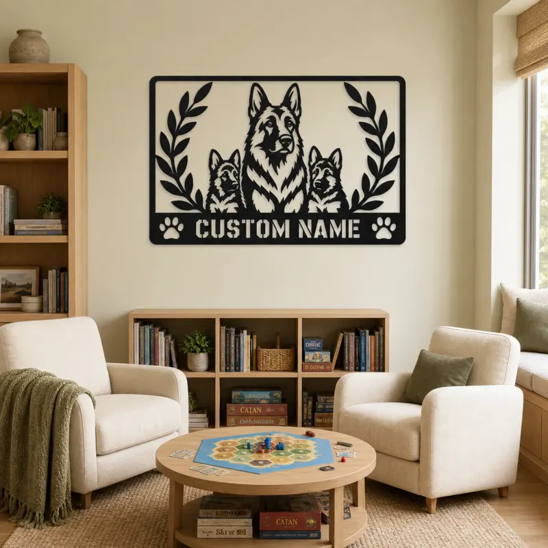 Personalized German Shepherd Family Metal Wall Art - lifestyle view 4