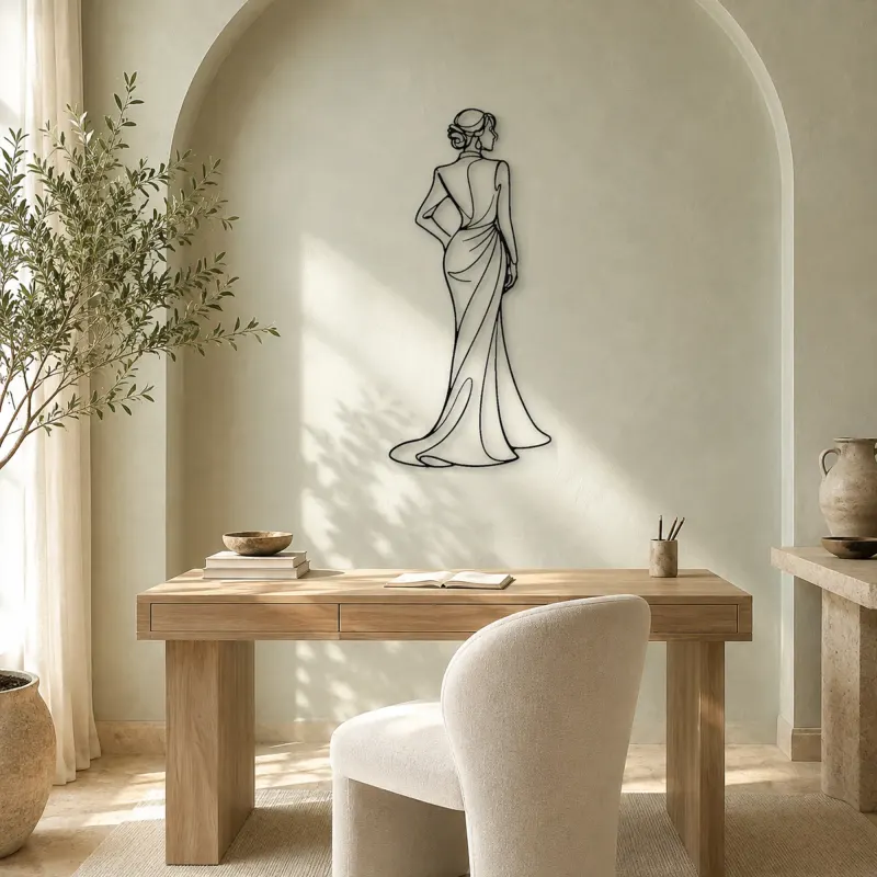 Confident Back Pose Metal Wall Art | Fashion Figure Wall Decor - lifestyle view 4