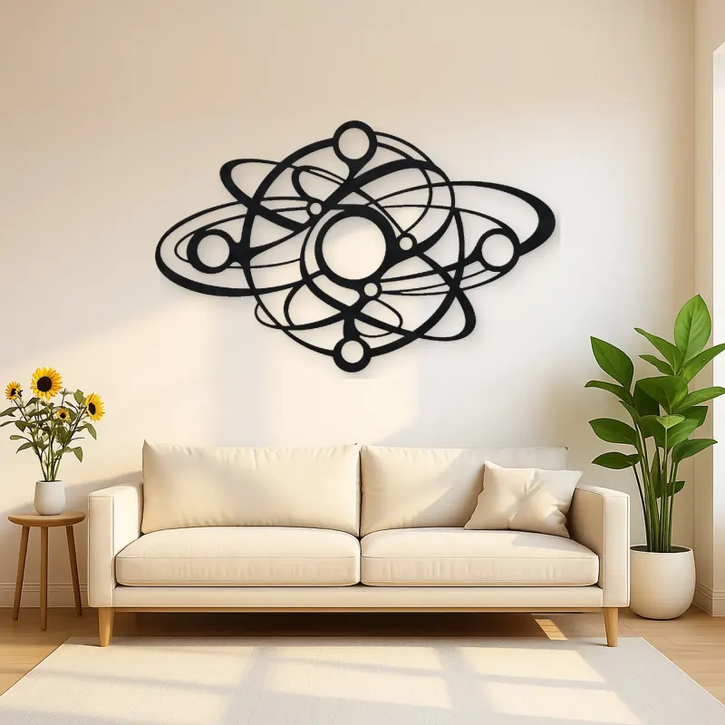 Orbiting Circle Harmony Metal Wall Art | Modern Abstract Metal Decor