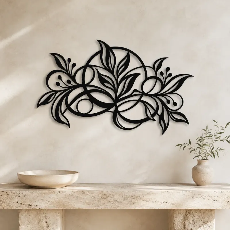 Botanical Abstract Fusion Metal Wall Art | Modern Abstract Metal Decor - lifestyle view 3