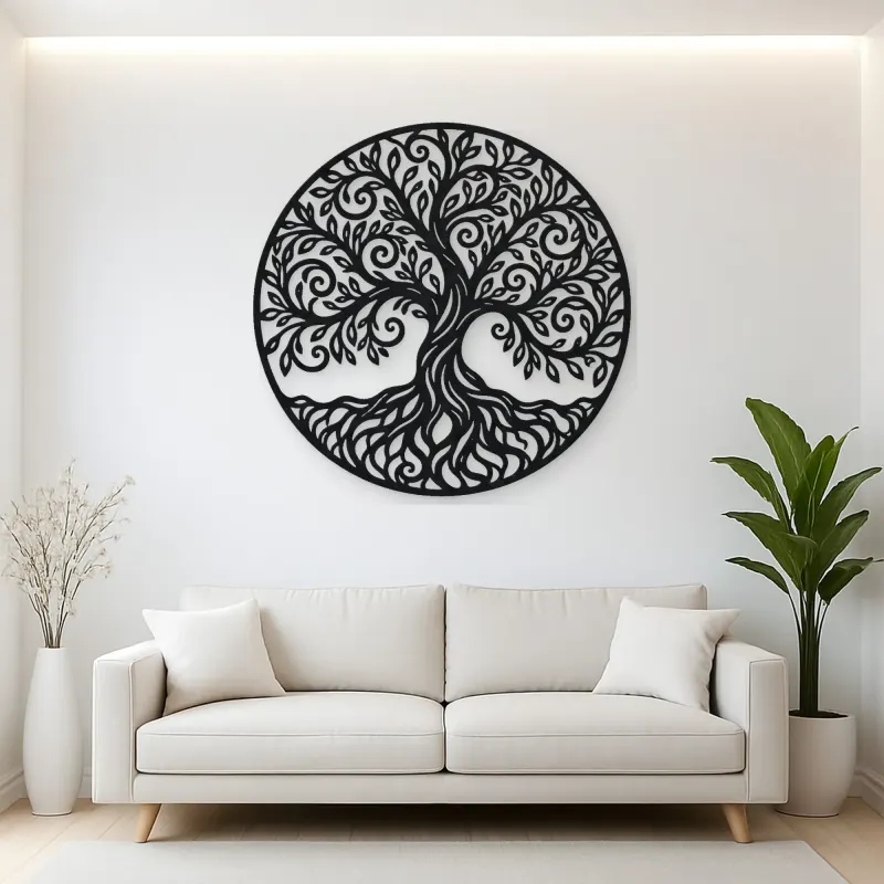Spiral Branch Tree Metal Wall Art | Botanical Metal Wall Decor