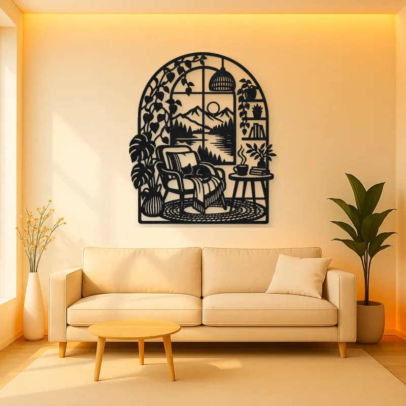Home Arch Landscape Metal Wall Art | Cozy Home Metal Decor