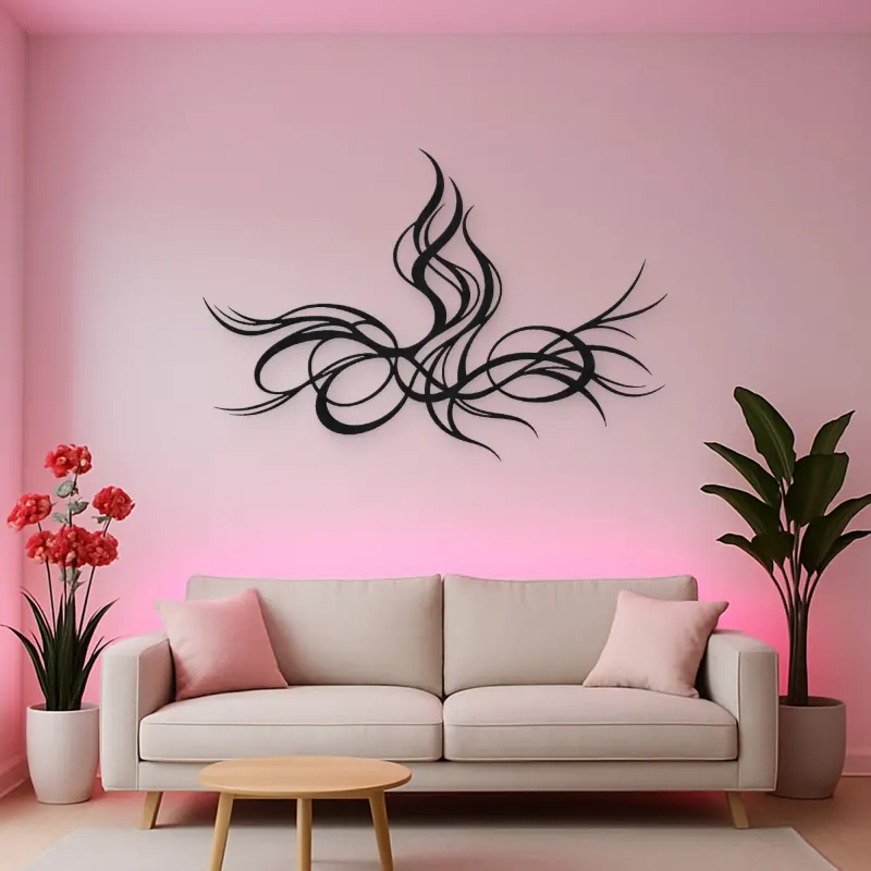 Rising Energy Lines Metal Wall Art | Modern Abstract Metal Decor