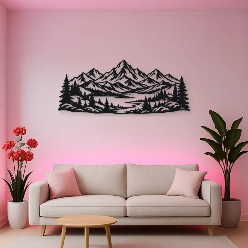 Snowcap Serenity Metal Wall Art | Modern Abstract Metal Decor