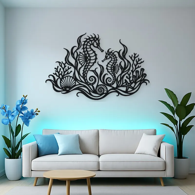 Seahorse Garden Metal Wall Art | Coastal and Nautical Wall Decor