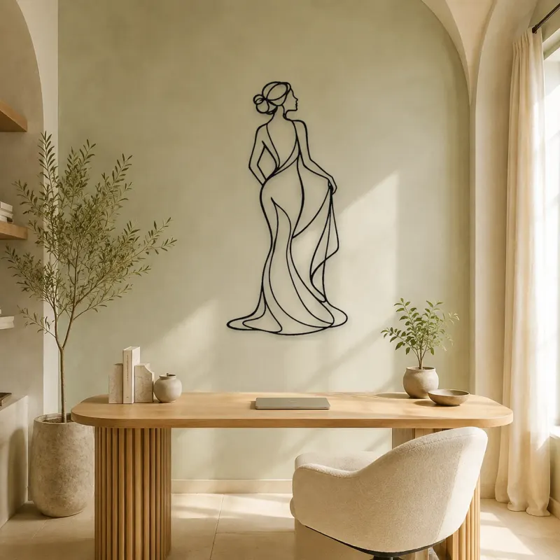 Profile with Drape Metal Wall Art | Feminine Figure Wall Decor - lifestyle view 4