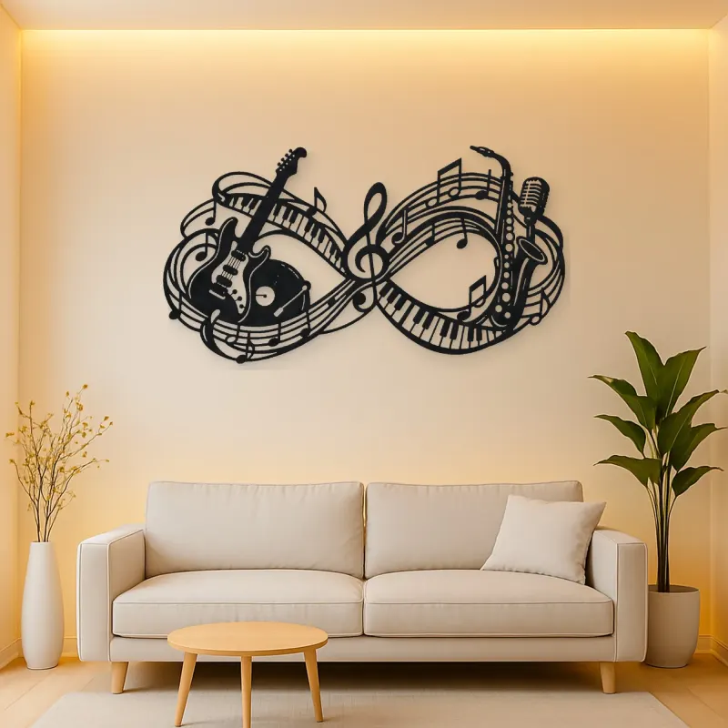 Infinite Melody Loop Metal Wall Art | Music Room Wall Decor