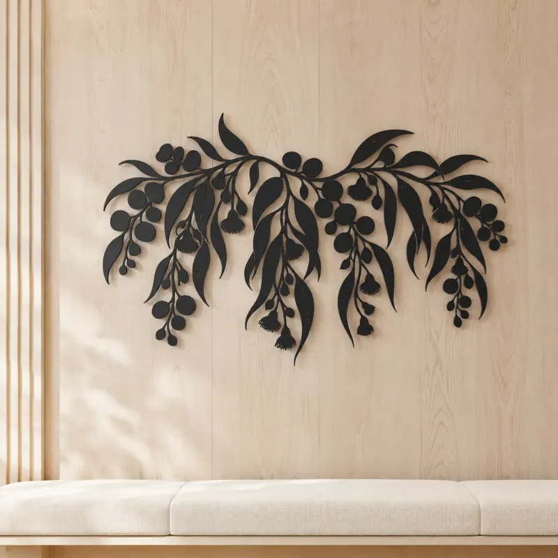 Eucalyptus Cascade Metal Wall Art | Botanical Metal Wall Decor - lifestyle view 5
