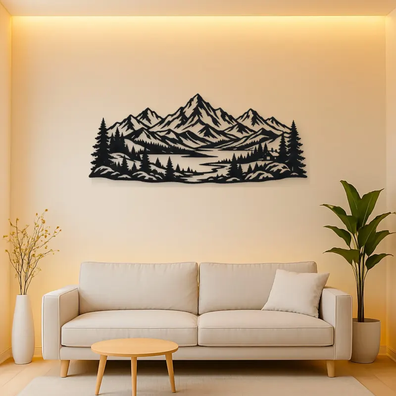 Snowcap Serenity Metal Wall Art | Modern Abstract Metal Decor