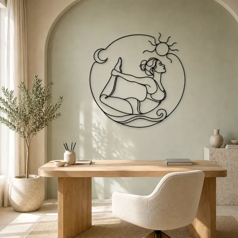 Bow Pose Energy Metal Wall Art | Yoga and Meditation Wall Decor - lifestyle view 4