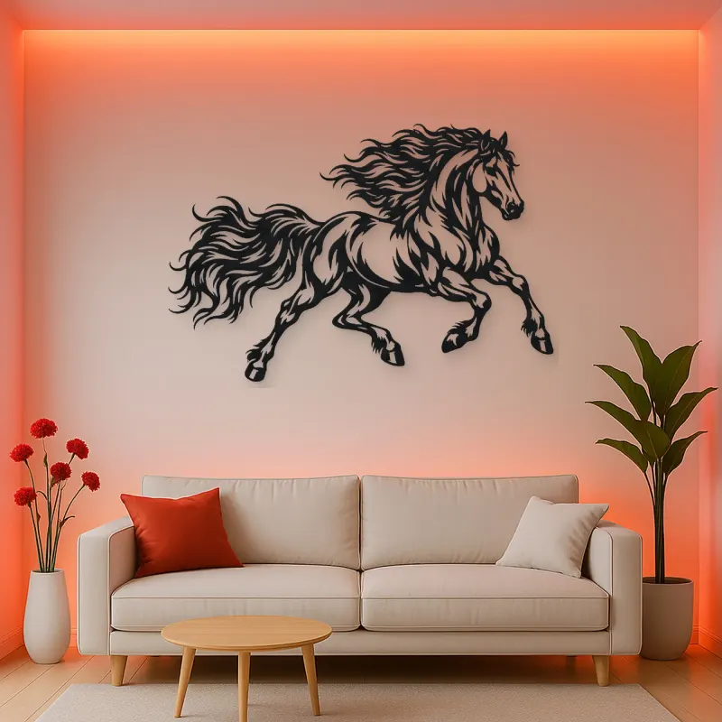 Running Stallion Metal Wall Art | Equestrian Wall Decor