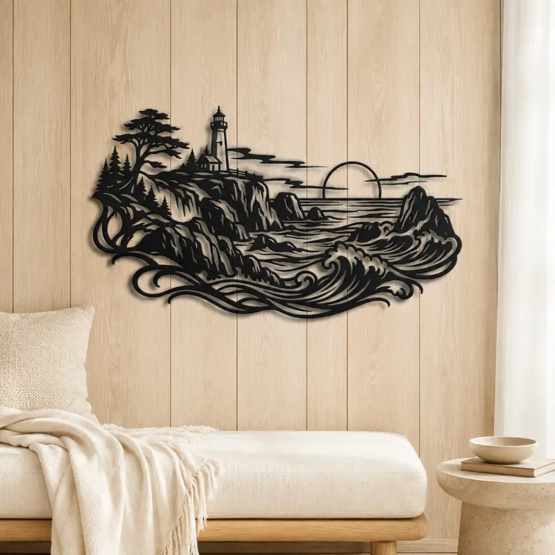 Rocky Coastal Cliffs Metal Wall Art | Coastal and Nautical Wall Decor - lifestyle view 5