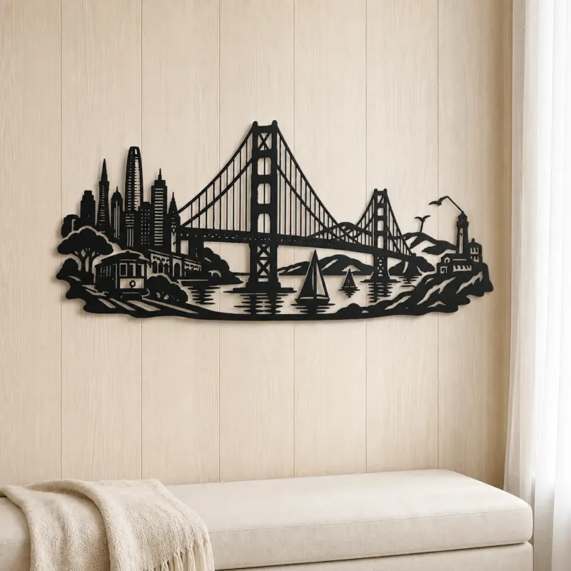 San Francisco Bridge Metal Wall Art | Travel and City Wall Decor - lifestyle view 5
