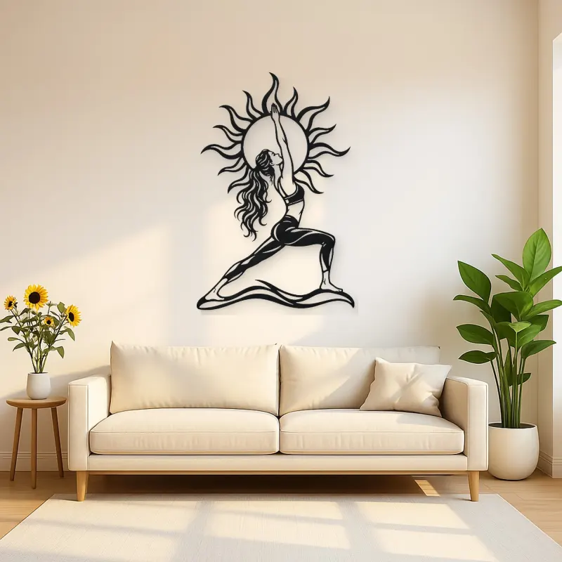 Sun Salutation Metal Wall Art | Movement Silhouette Decor
