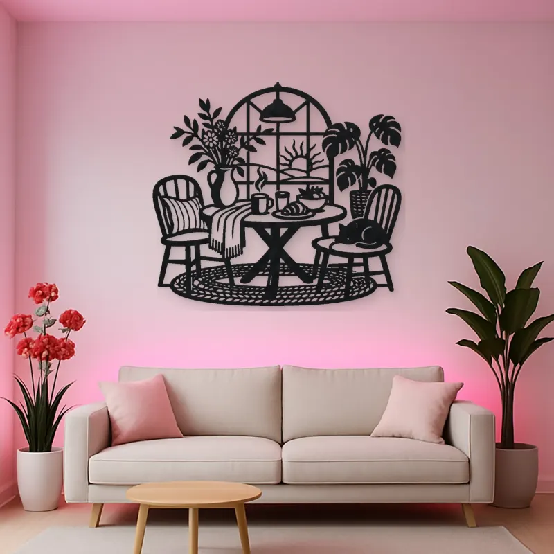 Breakfast Table Moment Metal Wall Art | Cozy Home Metal Decor