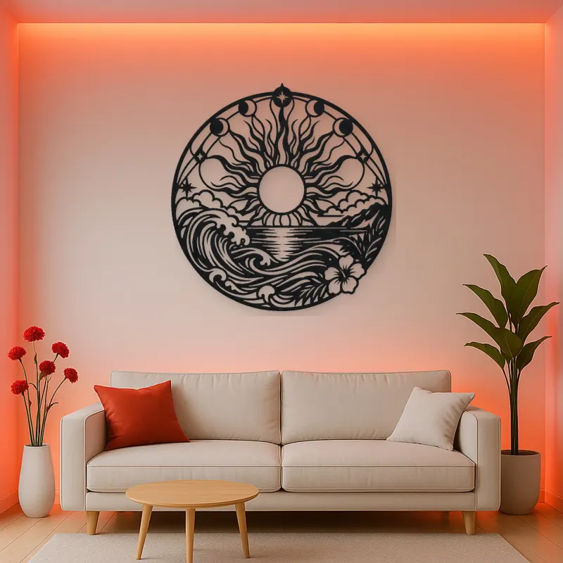 Sun and Ocean Metal Wall Art | Coastal and Nautical Wall Decor