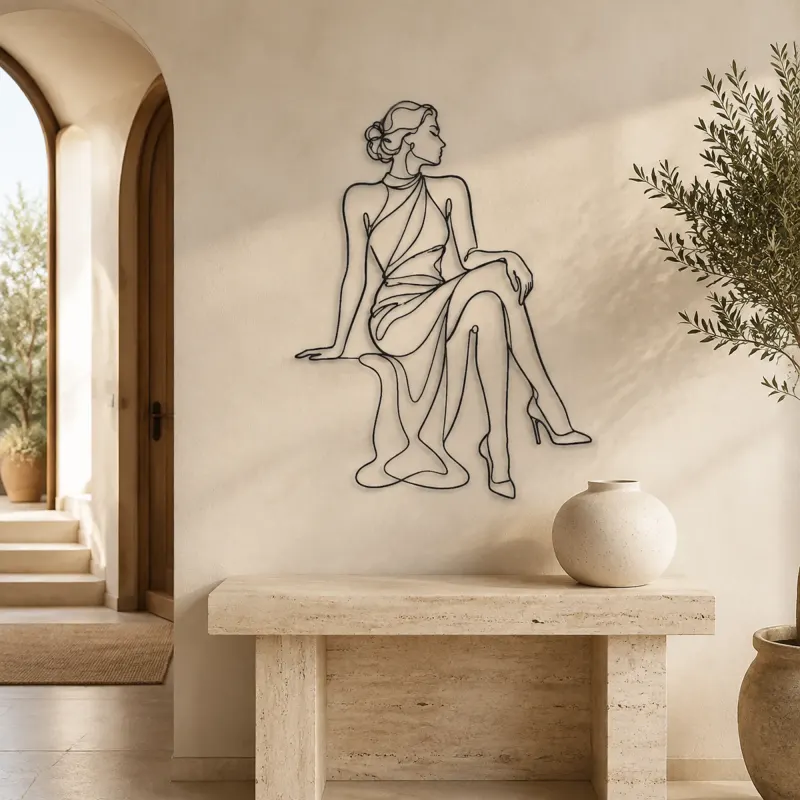 Crossed Leg Fashion Pose Metal Wall Art | Fashion Figure Wall Decor - lifestyle view 4