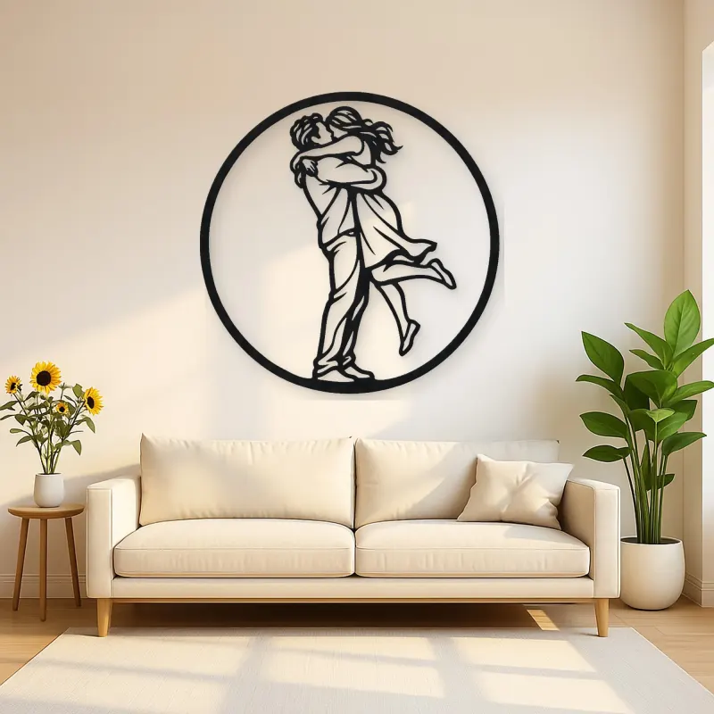Long Distance Reunion Metal Wall Art | Romantic Couple Decor