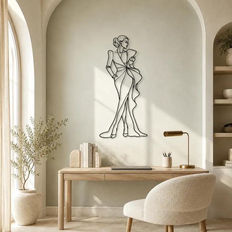 Couture Sleeve Model Metal Wall Art | Fashion Figure Wall Decor - lifestyle view 4