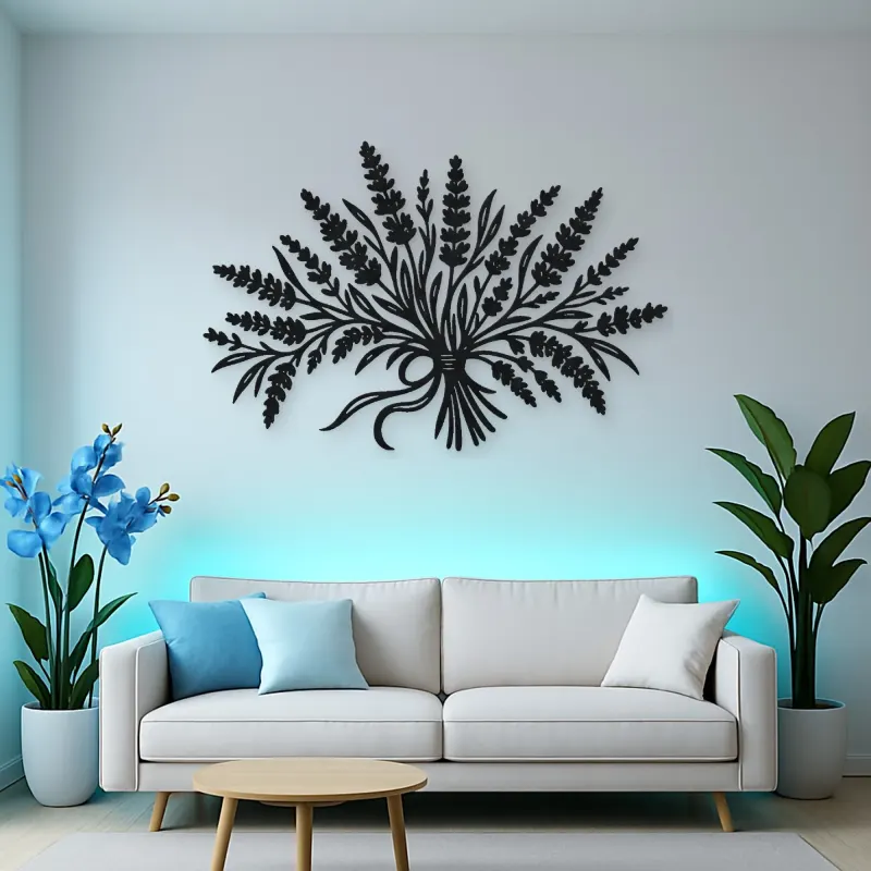 Lavender Bouquet Metal Wall Art | Botanical Metal Wall Decor