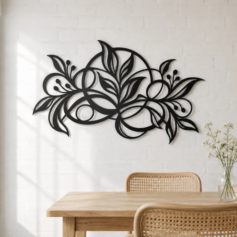 Botanical Abstract Fusion Metal Wall Art | Modern Abstract Metal Decor - lifestyle view 4