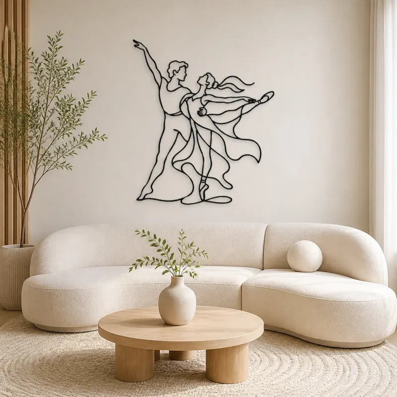 Ballet Pas De Deux Metal Wall Art | Couple Dance Wall Decor - lifestyle view 3