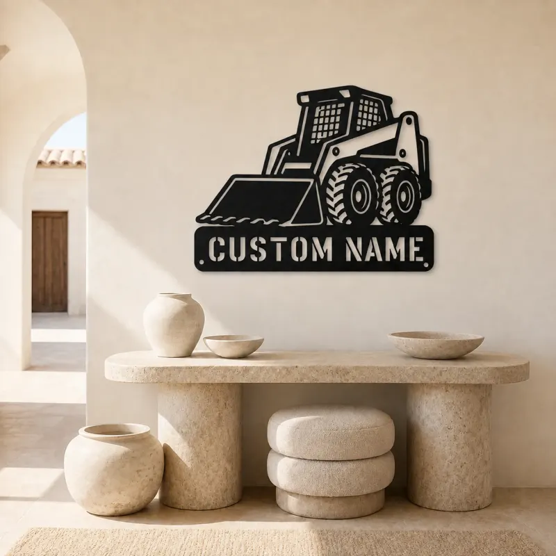Personalized Compact Skid Steer Loader Metal Wall Art - lifestyle view 3