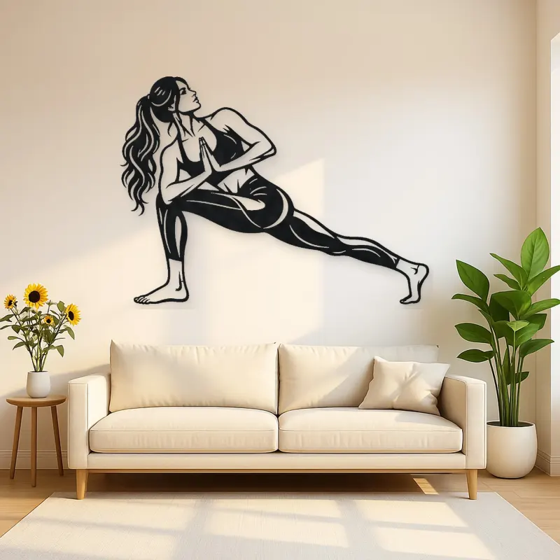 Twisted Lunge Metal Wall Art | Movement Silhouette Decor