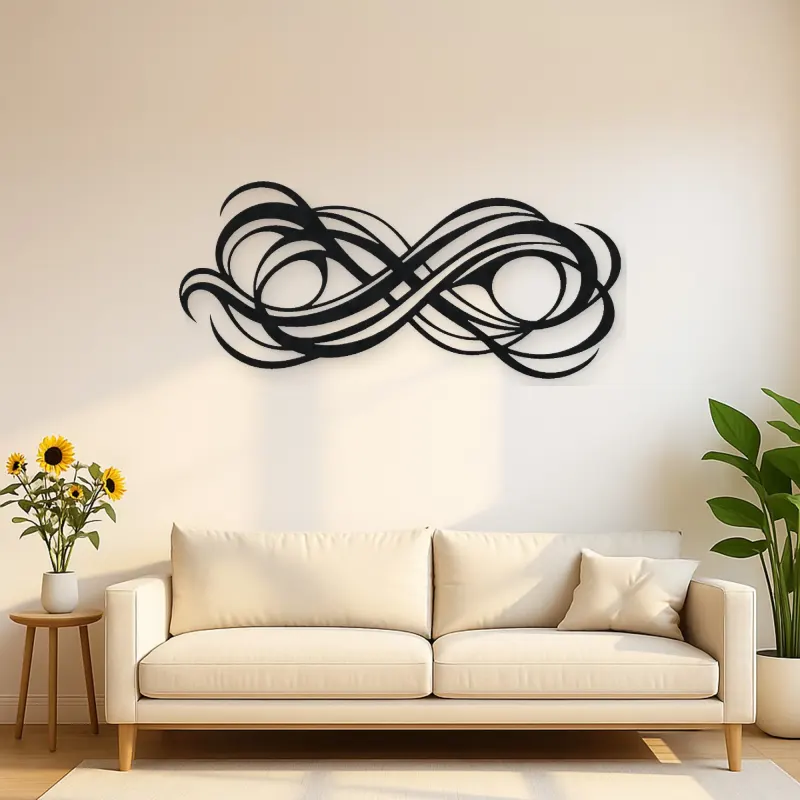 Interwoven Wave Ribbons Metal Wall Art | Modern Abstract Metal Decor
