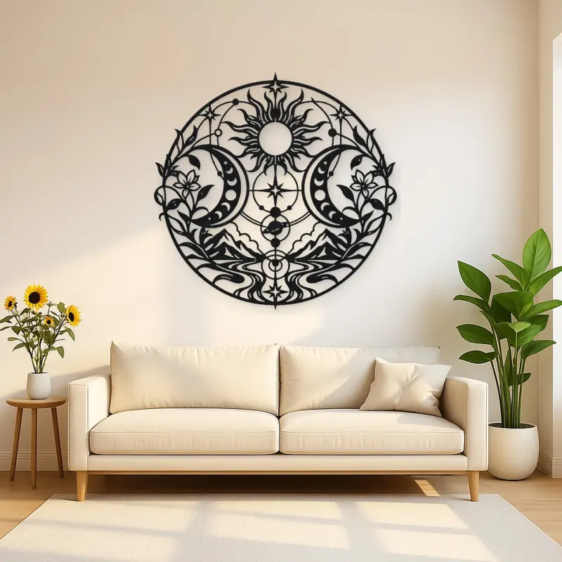 Twin Crescent Balance Metal Wall Art | Modern Abstract Metal Decor